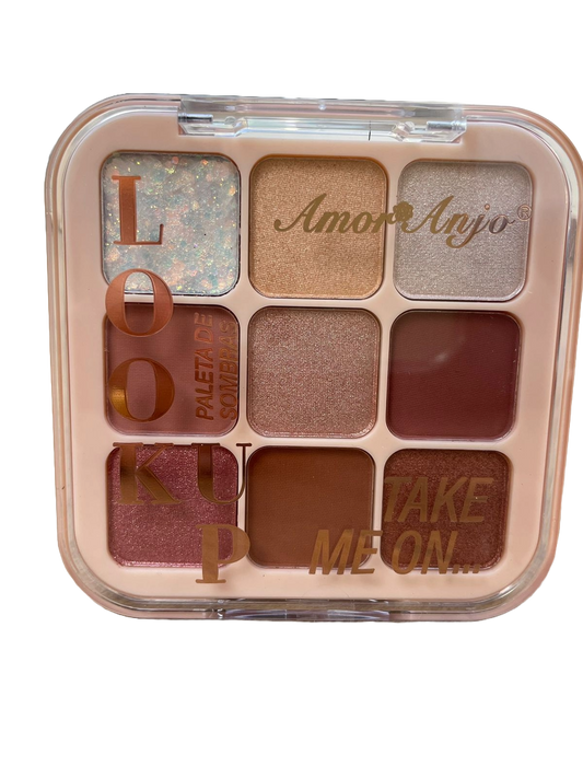 Paleta de sombras 9 cores, iluminador